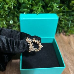 Elegant Gold and Silver New w/box  Floral Earrings
